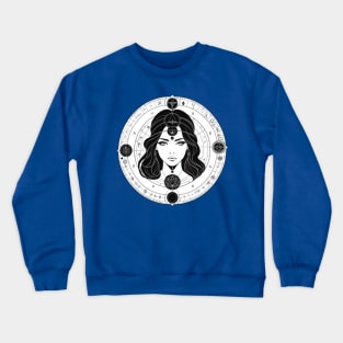 Mystical Monochrome Muse Crewneck Sweatshirt